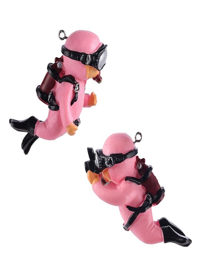 Eysinyge Fish Tank Decorations with 2-Pack Cute Little Floating Divers, Float Balls, and Fishing Lines - Perfect Aquarium Decor, 2.8 inch, Pink - Image 5